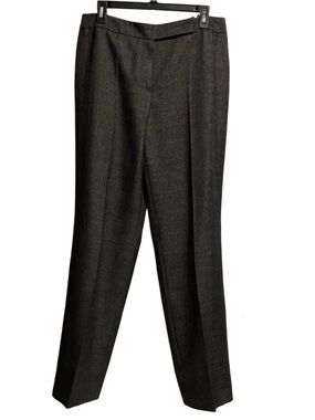 Escada Wood Blend Dress Pants High Rise Gray Straight Leg